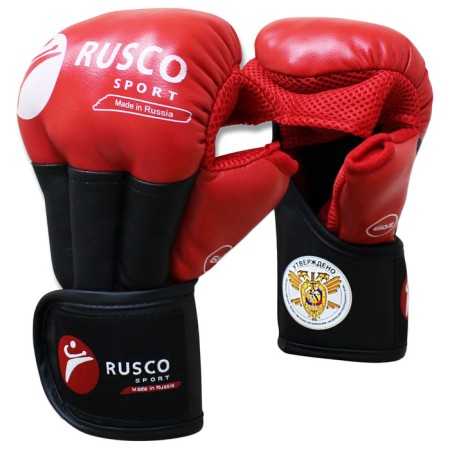 Hand -to -hand combat gloves Ruscosport Pro, 8 ounces, red color