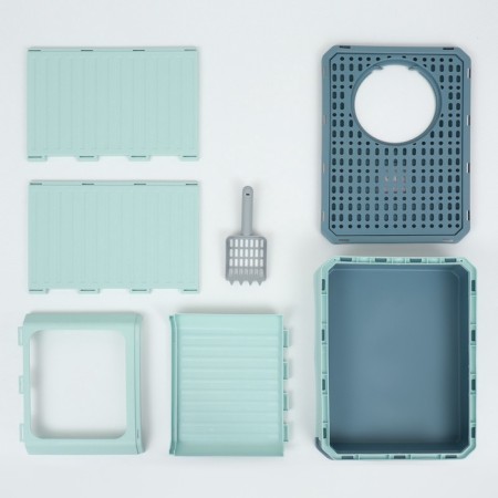 Closed toilet 50 x 40 x 40 cm with a retractable pallet, green-14