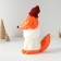 Pig a piggy bank Ceramics "Fox in a gray sweater and hat" 7.8x15.7x25 cm