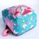 Baby backpack on lightning, 3 outer pockets, turquoise/pink color