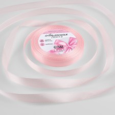 Satin tape, 12 mm × 23 ± 1 m, pastel-pink color No. 43