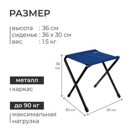 Summary stool, 36x30x36 cm, blue color-2