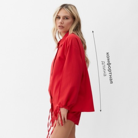 Female set (blouse, shorts) minku: Casual Collection Red color, rr 46-16