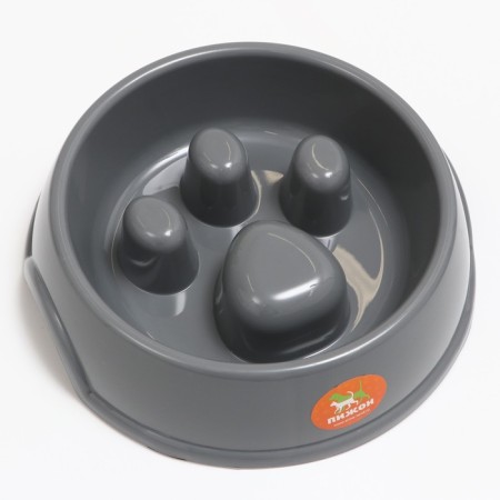 Pain for slow feeding "Paw", 22.5 x 23 x 6.5 cm, gray-1