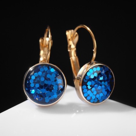 Earrings with the rhinestones "confetti" flash, color mix-4