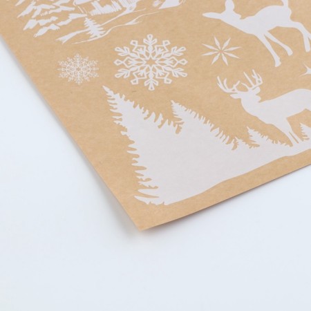 Vinyl stickers on the windows "Winter Forest", reusable, 70 x 25 cm, new year-1