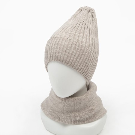 COMPLE WINDER WINDER (hat/snood), beige color, size 56-58-5