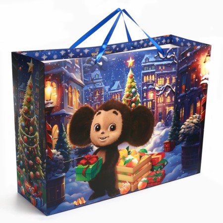 New Year. Gift package, 61x46x20 cm, packaging, Cheburashka-3