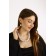 Set 2 objects: earrings, beads "pearls" large beads, white color, 43 cm