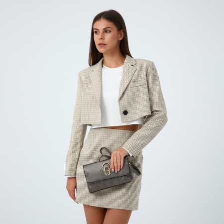 Bag-clate on magnet, long belt, bronze color-9