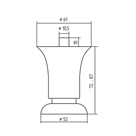 Support adjustable H = 60-bm mm, color chrome-3