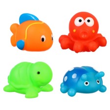 A set of rubber toys for the bathtub 