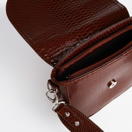 Women's bag Textura, messenger, small size, brown color-4