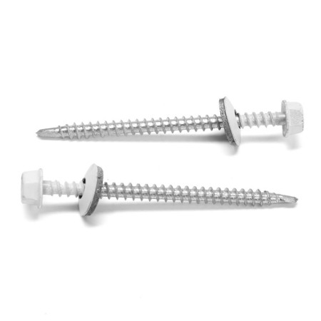 Roofing screws 4.8x70 mm, Ral9003 Color white, 100 pcs.-1