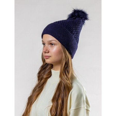 Women's cap, size 52-56, dark blue color-5