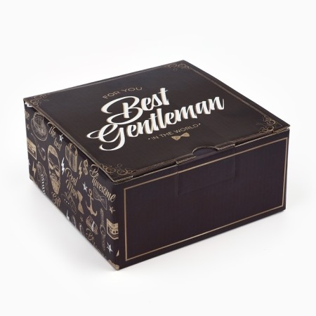 Box Gift team, packaging, "gentleman", 15 x 15 x 7 cm-2
