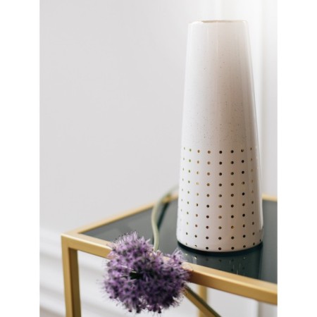 Decorative vase "Art Deco", 10 × 10 × 25 cm, white color with gold-5