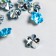 Buttons plastic for creativity 1 Process "Flower of rhinestones. Blue" set 20 pcs d = 1.2 cm
