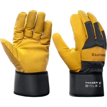 Kraftool Panzer 11320-XL gloves, combined, leather, size XL