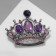 Brooch "Crown" Gothic, purple color in black silver