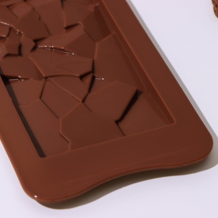 Form for chocolate of the Dolyan "Crushed Chocolate", 21.2 × 10.6 × 1 cm, brown color-2