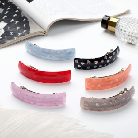 Halfish hair clip "Diamond shine" 9x2.2 cm, mix-2