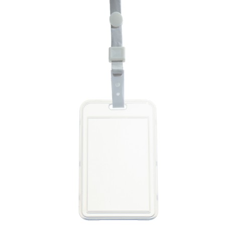 Badge vertical 54 x 85 mm, erichkrause book, transparent case, textile tape, mix color-2