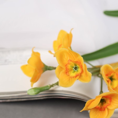Artificial flowers "Narcissus Lux" Diam.usvetka-3.5cm, 38 cm, yellow-1