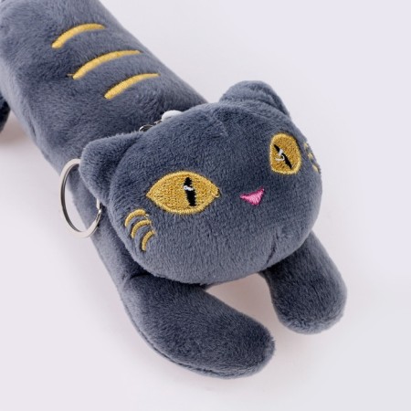 Soft toy "cat" on a key fob, 16 cm, color mix-3