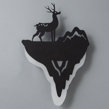 Sconces "Deer and mountain" LED 11W 4000k black 20x29x5 cm