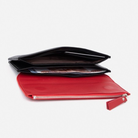 Women's wallet on magnets, black/red color-3