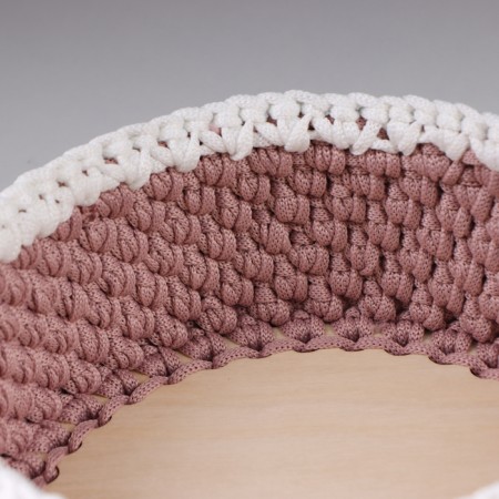 A set of knitted baskets, 3 pcs, polyester fiber, lilac-5