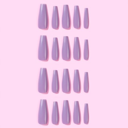 Patching nails, 24 pcs, ballerina shape, lilac color-2