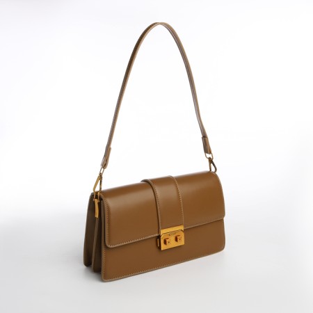 Female bag Textura, medium size, light brown color-4