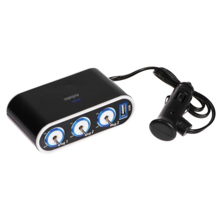 Torso cigarette lighter, 12-24 V, USB, wire 50 cm, backlight
