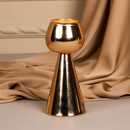 Summary Metal for 1 candle "Hyacinth", color gold 8 x 8 x 19 cm-10