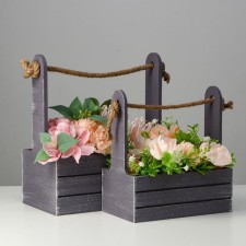 A set of wooden pots 2 in 1 (25.5 × 15 × 30; 20 × 12 × 23) 