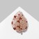 Brooch "Liszt" Pearl side, red-white color in gold