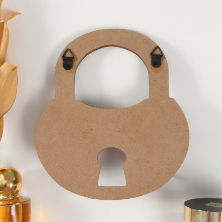 Hooks decorative wood "lock" 15x17x4 cm-3