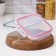 Rectangular Borcam container, glass, 1800 ml, with a lid