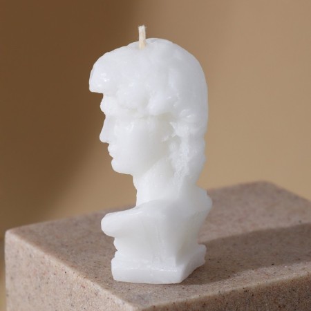 Formal candle "David", white, height 6.5 cm-3