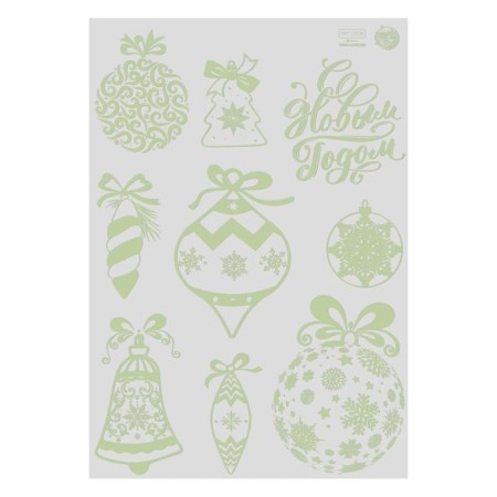 Lighting sticker "Christmas toys", 21 x 29.7 cm, New Year