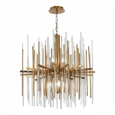 Люстра подвесная St Luce. SL1628.303.08. Teramo. 8х40 Вт, E14, 65х65х66 см, цвет латунь