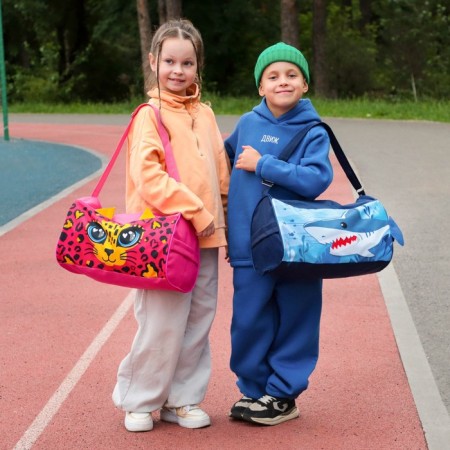Children's sports bag for lightning girls, external pocket, pink color-4
