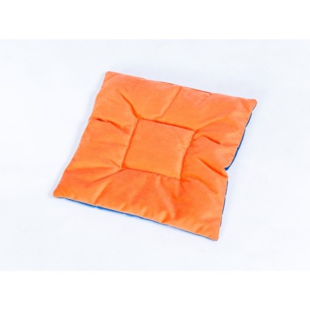 Pillow for a square chair 45x45cm, height 5cm, blue velor, orange, synthet. fiber