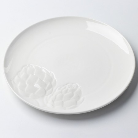 Ceramic dish for submission "Artichoki", white, 27 cm, white color-2