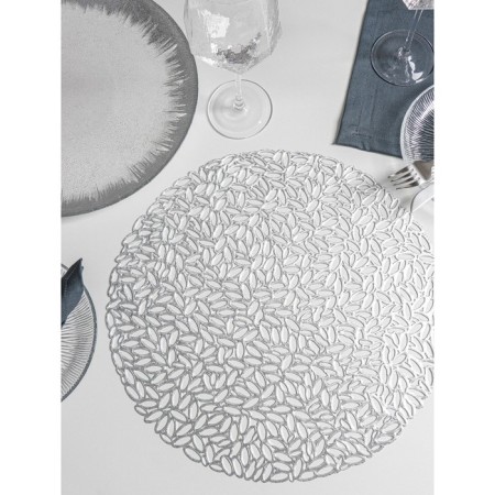 Set of serving napkins on the table "Manifik", d = 38 cm, 4 pcs, silver color-3