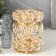 Summary metal, glass for 1 candle "ovals and squares" gold 13.2x9x9 cm