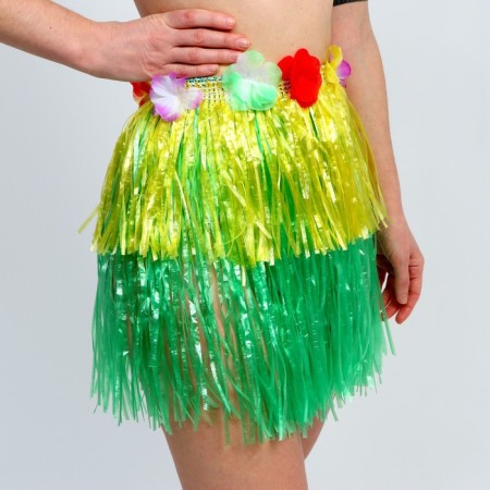 Hawaiian skirt, 40 cm, two-color yellow-green