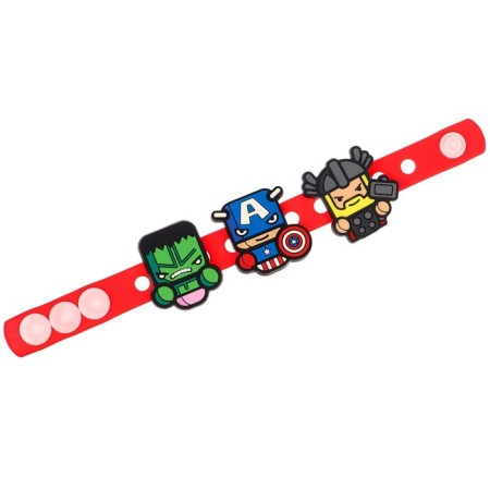 Silicone Bracelet with interchangeable Jibitsami, 3 Jibits in the kit, Avengers-6